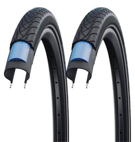 2x Schwalbe Marathon Plus 28-622 Drahtreifen mit SmartGuard - Robuste City- und Trekkingreifen mit 5 mm Pannenschutz für sicheres Fahren. Ideal für Pedelecs bis 25 km/h. Reflexstreifen sorgen für bessere Sichtbarkeit. Hohe Haltbarkeit dank Endurance Compound.