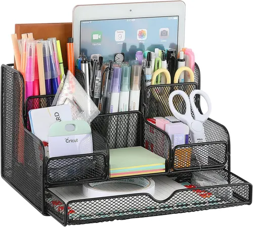 Housolution Schreibtisch Organizer Lagerregal Eisen 8 Fächer Mesh Desktop Büro