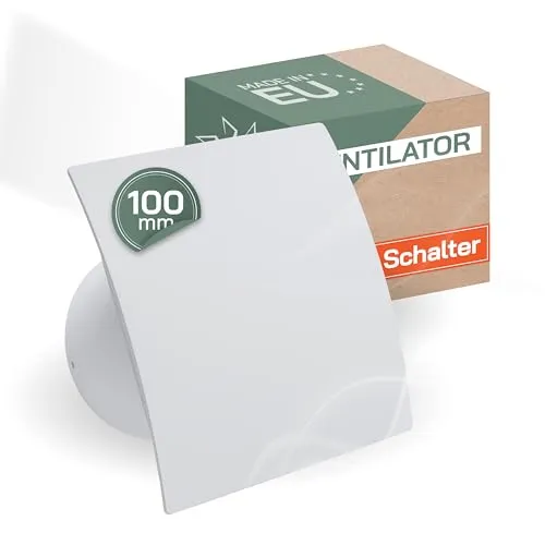 Vent Systems Badlüfter 100mm Weiß Wasserdicht Badventilator mit Lichtschalter-Aktivierung