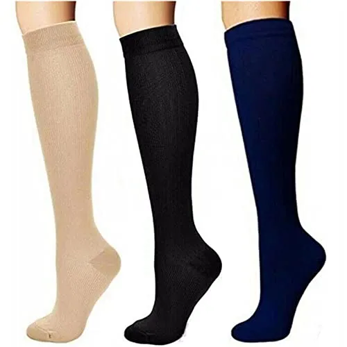ANZII Kompressionsstrümpfe für Damen und Herren – 3 Paar Kniestrümpfe für Sport und Reisen