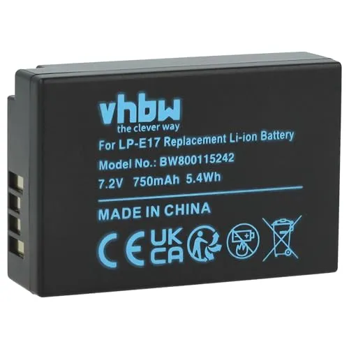 vhbw Akku Ersatz für Canon LP-E17 für Kamera (750 mAh, 7,2 V, Li-Ion)