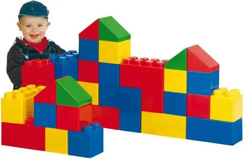 Wader Bausteine Bausteinblock XXL 36 Stück 12M+ - Bauklötze & Bausteine: Großformatige Bausteine für kreative Bauprojekte, sicher und langlebig, ideal zur Förderung von Motorik und Kreativität bei kleinen Bauherren.