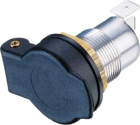 Pro Car Einbau-Normsteckdose, Metall, mit Schnappdeckel, 12/24V, 16A