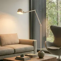 Stehleuchte Lucande Silka, Beige, Modern für Büro und Wohnzimmer