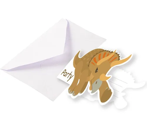 Dinosaurier Einladungskarten mit Umschlägen 8 Stück Party-Zubehör