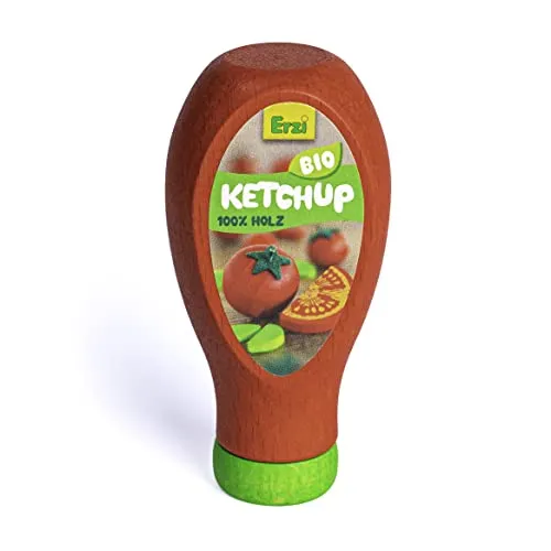 Erzi 19130 Ketchup aus Holz - Kaufladenartikel für Kinder, fördert spielerisch Entwicklung und Kreativität