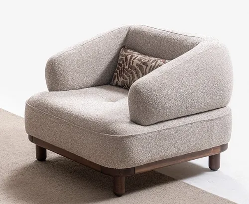 Beiger Textilsessel für modernes Wohnzimmer