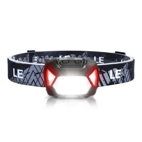 Lepro Stirnlampe Batterie, 1300 Lux LED XPG Kopflampe mit 6 Lichtmodi Scheinwerfer und Rotlicht, Batteriebetrieben Stirnlampen C500 (Nicht Wiederaufladbar), IPX4, Ideal für Camping Joggen