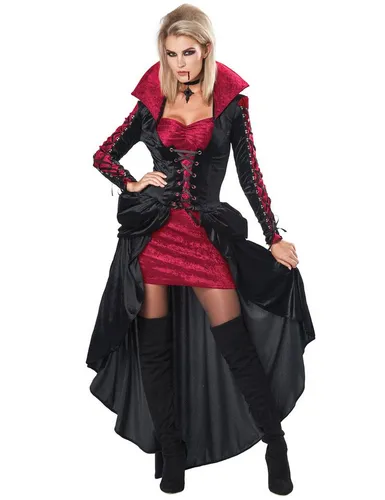 Déguisement vampire a laçages luxe femme Jadeo - Kostüm für Erwachsene, luxuriöses Vampir-Outfit mit eleganten Laçages für einen unvergesslichen Auftritt auf jeder Halloween-Party.
