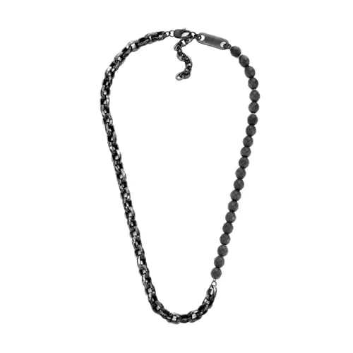 Armani Exchange Herren-Edelstahl-Halskette - Ketten für Herren, aus robustem Edelstahl mit mattem Finish und praktischem Karabinerverschluss für einen klassischen Look.