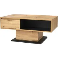 OKWISH Couchtisch 100x47x60 cm mit Schublade und doppelseitigem Stauraum