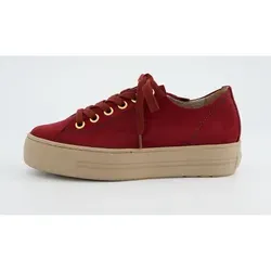 Paul Green Sneaker Nubukleder Damen Gr. 40 rot (wine) - Stylisher Damen Sneaker aus hochwertigem Nubukleder für optimalen Komfort. Mit Plateauabsatz und lässigem Design ideal für den Alltag.