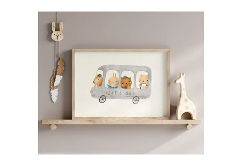 MeinBaby123® Poster Bilder Kinderzimmer, Poster Kinderzimmer Deko, Süße Tiere, Babyzimmer, Tiere Wandbilder,  Boho,  Sprüche