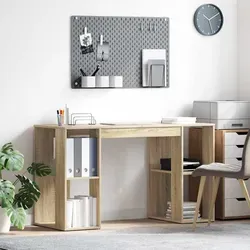 vidaXL Sonoma Eiche Tisch - Kinderschreibtisch mit modernem Design, ideal für das Heimbüro oder Studium. Bietet viel Stauraum mit eingebauten Regalen und ist stabil für vielseitige Nutzung.