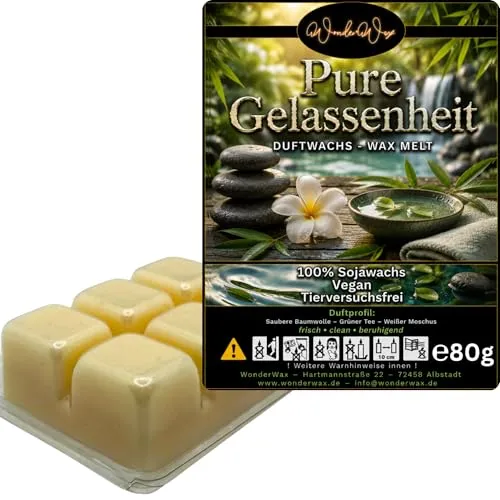 WonderWax Duftwachs Wax Melts für Duftlampe, 6 Würfel Duftmelt Wachsmelt Sojawachs Duftwachs Würfel für Raumdüfte, Wachs Duftöl Winter Indoor Schmelzen für Aromalampe Pure Gelassenheit