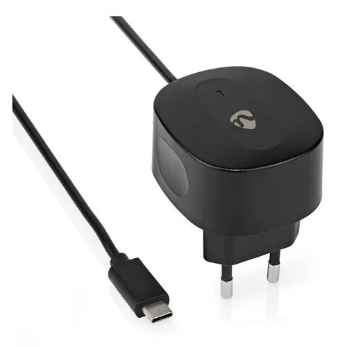 Nedis Netzladegerät 15 W Schnellladefunktion 1x 3.0 A - Anzahl der Ausgänge: 1, USB-C™ (Fixed) Kabel, Single Voltage Output WCHAC300ABK
