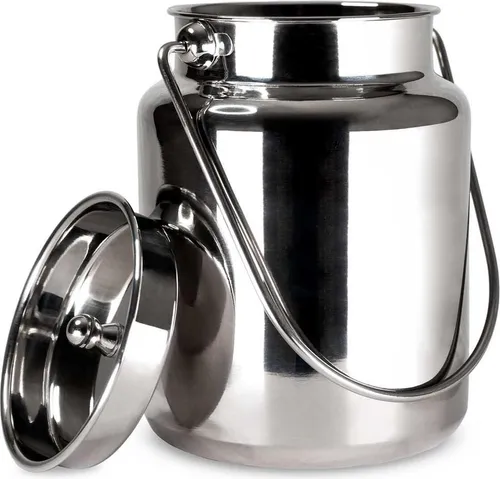 Milchkanne PREMIUM 3 Liter aus Edelstahl - Sonstiges Küchenzubehör - Hochwertige Edelstahlkanne mit 3 Litern Fassungsvermögen, ideal für den Transport frischer Rohmilch. Mit Steckdeckel, Tragebügel und professioneller Gravur.