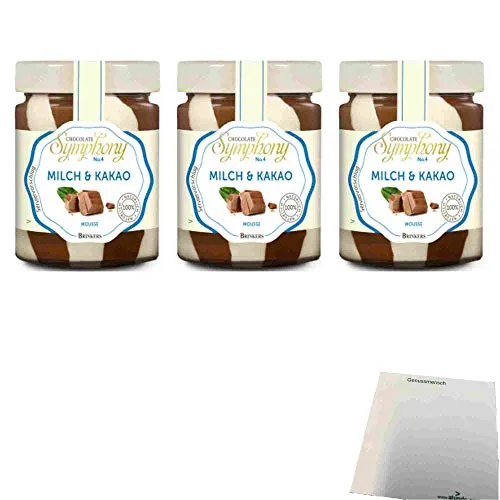 Produktbild Brinkers Chocolate Symphony No 4 Mousse Milch & Schokolade 3er Pack (3x210g Glas) + usy Block