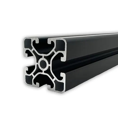 Aluprofil 40x40 mm | Nut 8 | Länge: 1900 mm = 190 cm | schwarz eloxiert | Aluminium Profil | Nutenprofil | Aluprofil | Alu Profil | Leicht | Montagesystem