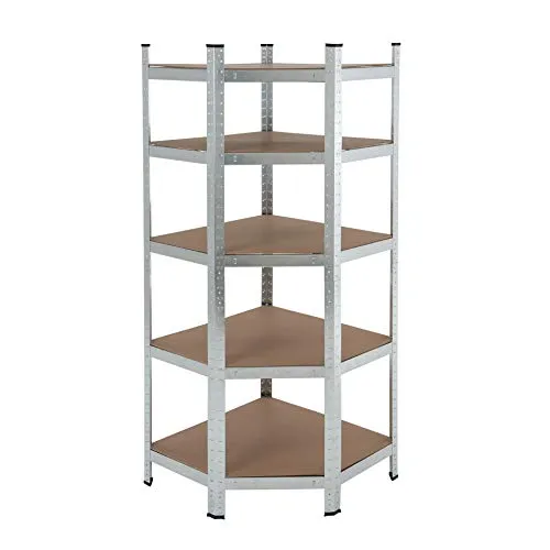 ESTEXO Eckregal Steckregal 180x70x40 cm – Stabil und vielseitig - Optimale Raumausnutzung mit 5 höhenverstellbaren Böden, max. Traglast 750 kg. Robustes Design aus verzinktem Stahl und MDF-Böden, ideal für Werkstatt und Keller. Einfacher Steckaufbau.