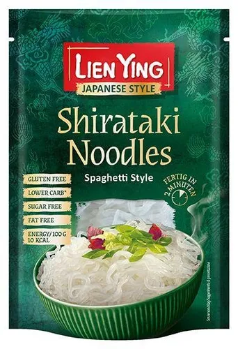 Lien Ying Shirataki Konjac Noodles Spaghetti-Style 200 Beutel - Haltbare Lebensmittel: Shirataki Noodles in Spaghetti-Style, vegan und reich an Ballaststoffen - ideal für gesunde Ernährung!