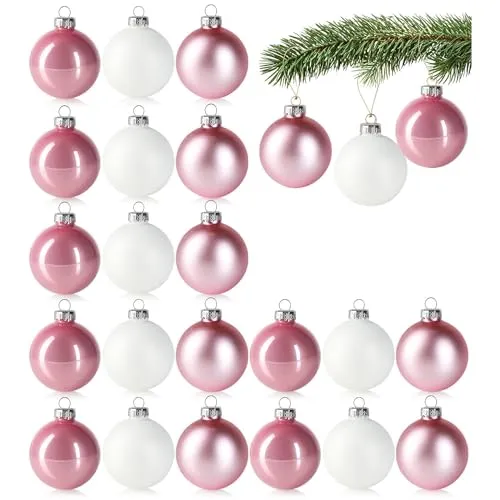 com-four® 24x Christbaumkugeln - schöne Weihnachtskugeln aus echtem Glas für Weihnachten - Baumschmuck für die Weihnachtstanne - Ø 6 cm