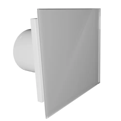 Badlüfter EOS 100 Silver Echtglasfront, Standard, Rückschlagklappe,100mm IP45 8W
