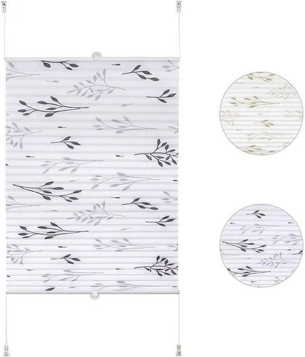 WOLTU Plissee Faltrollo Klemmfix 60x130 cm Grau - Plissees für Fenster & Türen, blickdicht und ohne Bohren montierbar, ideal für Mietwohnungen – modernes Design mit praktischem Sichtschutz.