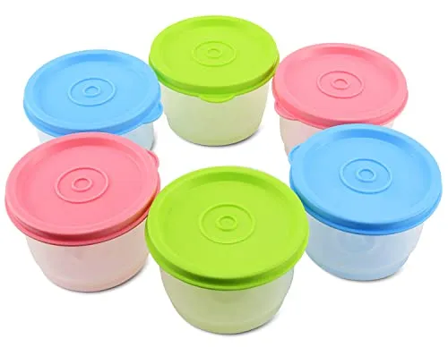 GMMG Frischhaltedosen mit Deckel Vorratsdosen 160ml Mini Dose Dressing Behälter Salatdressing Behälter Lebensmittelbehälter für Mikrowellen Gefrierfach(6 Stück)