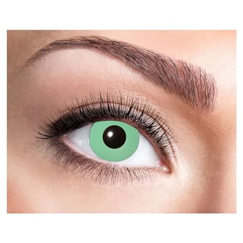 Zoelibat Eyecatcher 84027541-043 - Farbige UV-Kontaktlinsen, 1 Paar, für 12 Monate, Neon Grün, leuchtend, Karneval, Fasching, Halloween