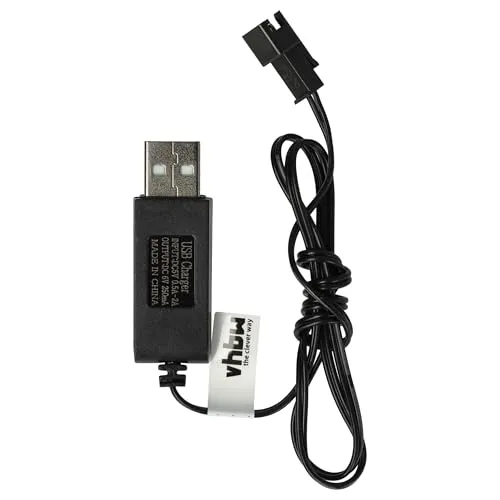 vhbw USB-Ladekabel für RC-Akkus mit SM-2P-Anschluss, RC-Modellbau Akkupacks - 60 cm 6 V