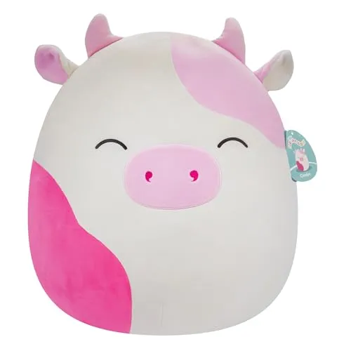 Squishmallows SQCR05470 - Caedyn die Kuh 40 cm - Stofftier & Teddybär, superweiches Kuscheltier für gemütliche Reisen und Spielstunden, ideal für Kinder und Sammler.