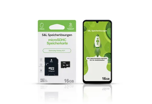 Tec-Expert microSD Karte S&L für Samsung Galaxy A31 Speicherkarte (16 GB, Class 10, microSDHC)