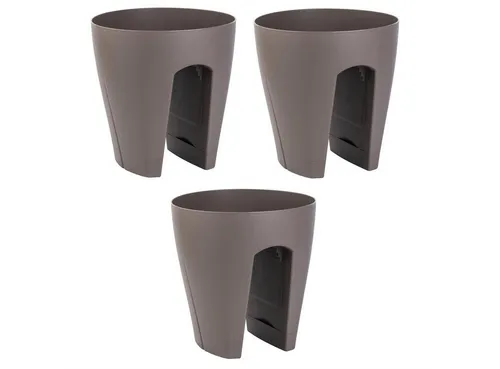 Engelland Blumentopf Geländertopf mit Wasserauffangschalen (Vorteils-Set, 3 St., 9 Liter)