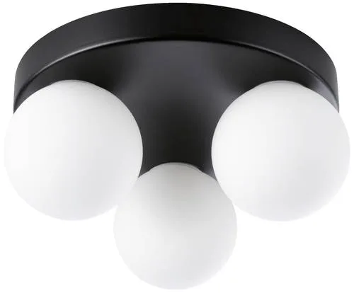 Paulmann Selection Gove Deckenleuchte IP44, 3-flammig dimmbar - Lampen für das Badezimmer, spritzwassergeschützt und elegant in Schwarz matt#Satin, ideal für stimmungsvolles Licht und harmonisches Design.