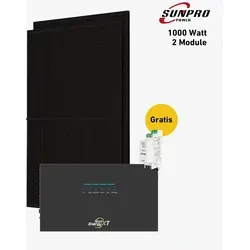 Balkonstrom Balkonkraftwerk 1000W + Speicher, SunEnergyXT 500 Pro - Komplettset für Solarenergie mit 1000 W Leistung und leistungsstarkem Speicher. Ideal für effiziente Energienutzung und einfache Überwachung per App. Flexibel erweiterbar und mit 25-jähriger Produktgarantie.