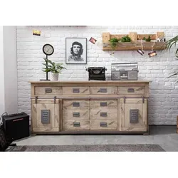 Massivmoebel24 Sideboard Mango 200x45x90 in beige von Massivholzmöbel24