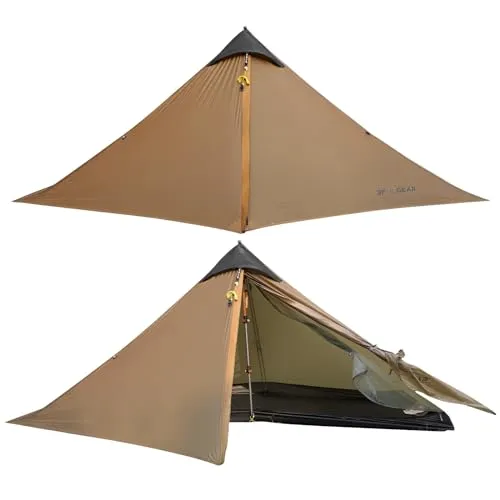 3F UL Gear Lanshan Ultraleicht Zelt für Camping, Zelt 1 Person oder 2 Personen 3/4-Jahreszeiten Wasserdichtes Professionelles Wanderzelt 15D Professionell Camping Zelt