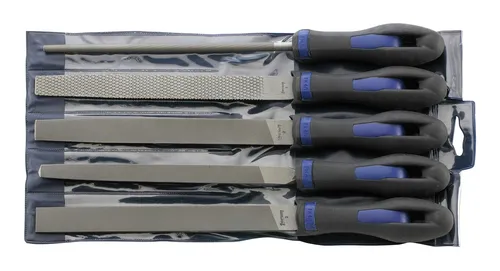 Forum Werkstattfeilen-Satz 200 mm H2 5-tlg. - Feilen-Set mit 5 hochwertigen Werkstattfeilen, ideal für präzises Arbeiten und vielseitige Anwendungen in der Holz- und Metallbearbeitung.