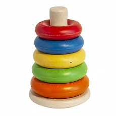 Anbac Ring-Pyramide - Bunte Stapelspielzeug - Rasseln & Greiflinge, fördert die motorischen Fähigkeiten und die Farberkennung bei Kleinkindern.