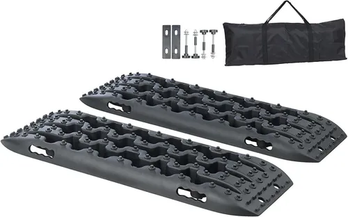 Lescars Sandblech 2er Set Reifen-Traktionsmatten stabile Nylonfaser 90x31x6 cm