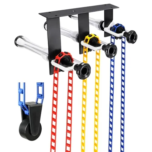 QWORK® Fotografie Hintergrund Aufhängesystem für 3 Rollen - Montage an Wand/Decke - Geeignet für Rollen mit Innendurchmesser 50/60 mm - Sichere Belastung von 10kg pro Rolle
