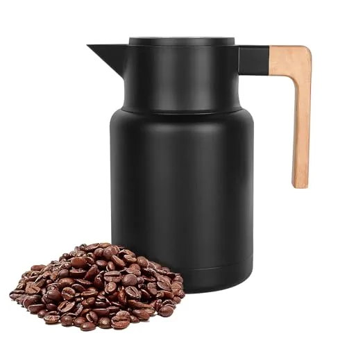 VINATO Thermoskanne 1,5L aus 304 Edelstahl – Isolierkanne Kaffeekanne für Kaffee, Tee und Milch