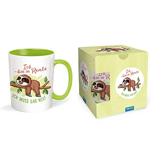 TRÖTSCH - Tasse Faultier Rentner : Kaffeetasse, Teetasse: Kaffeetasse Teetasse Geschenkidee Geschenk