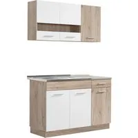 Homestyle4u Küchenzeile Eiche Holz Weiß 120 cm von Homestyle4u