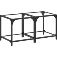vidaXL Couchtische mit Glasplatte 2 Stk. Transparent 40x40x40 cm