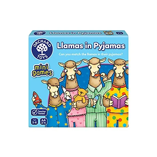 Orchard Toys Llamas in Pyjamas Mini Game, Small and Compact, Travel Game, Educational Game, Holiday Game, Perfect for Toddlers, Kids Age 3-6