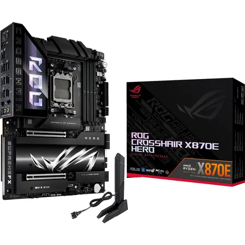 ASUS ROG CROSSHAIR X870E HERO - ATX Motherboard für AMD AM5, DDR5, 5x M.2, 2x USB 4, PCle 5.0, mit WiFi 7 für höchste Gaming-Leistung