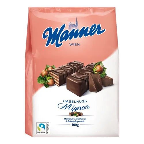 Manner Mignon Waffeln mit Haselnusscreme und Schokoladenhülle 400g