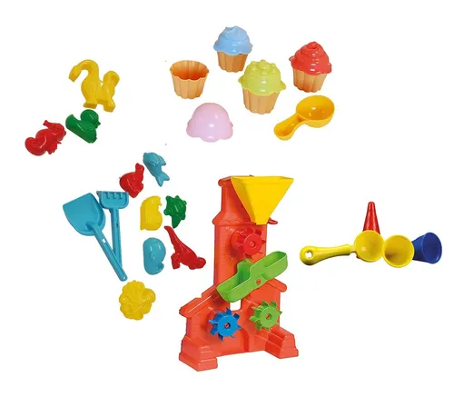 Riesiges Sandspielzeug Set mit Sandmühle Sandformen Cup Cakes Eis uvm NEU